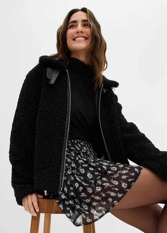 Volánová sukně ze strukturovaného materiálu se zmačkanou úpravou, bonprix