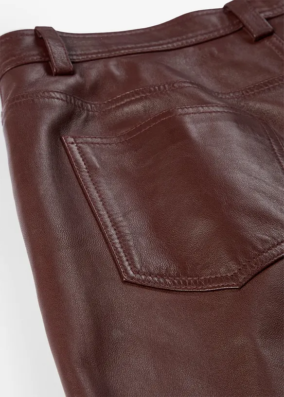 Kožené kalhoty z jehněčí kůže nappa, bonprix