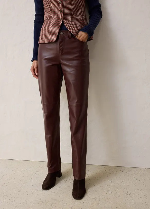 Kožené kalhoty z jehněčí kůže nappa, bonprix