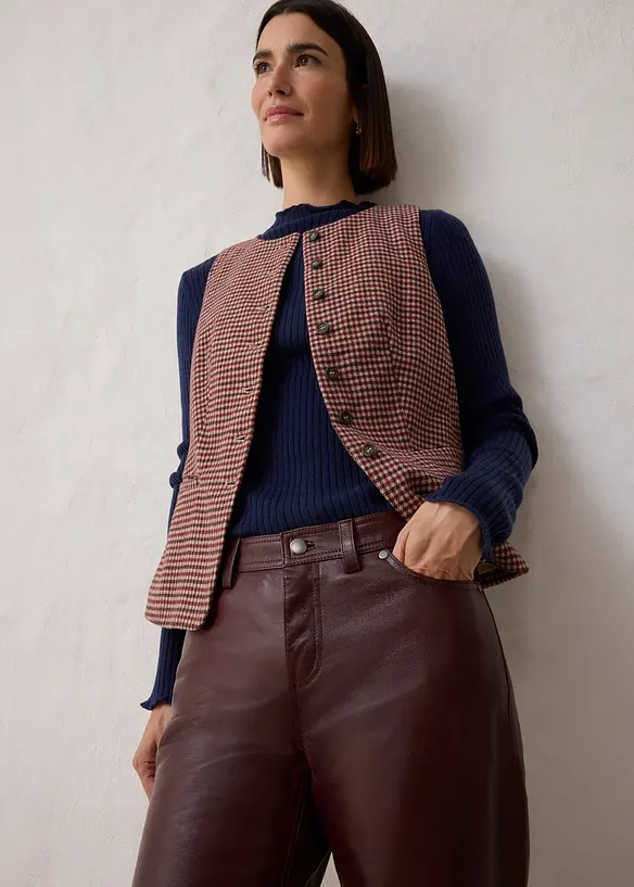 Kožené kalhoty z jehněčí kůže nappa, bonprix