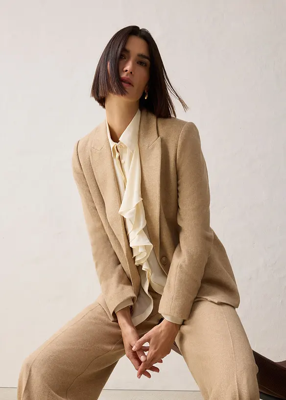 Vlněný blejzr se vzorem rybí kosti, bonprix