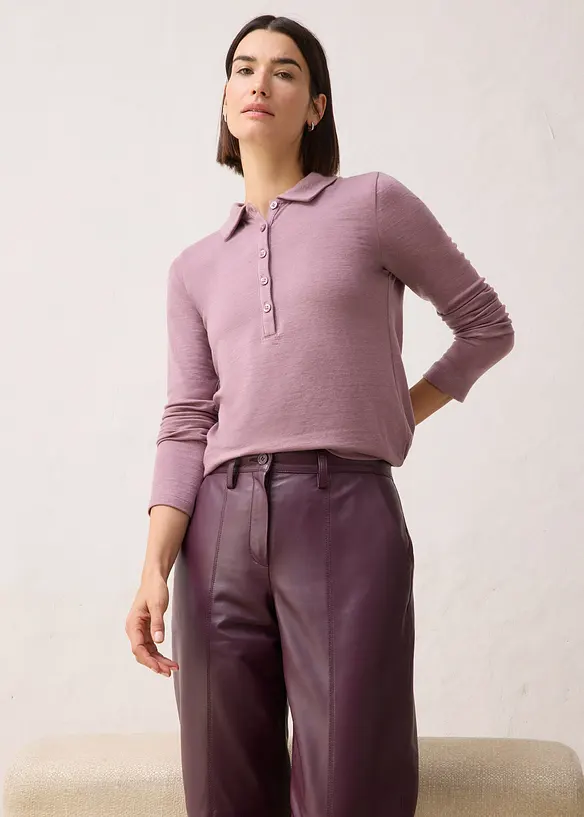 Triko polo s podílem vlny, bonprix