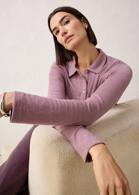 Triko polo s podílem vlny, bonprix