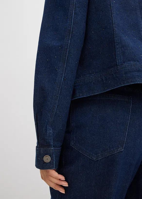 Džínová bunda se štrasovými kamínky, bonprix