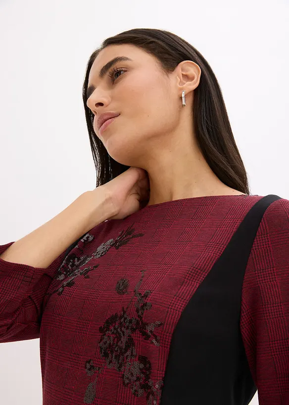 Pouzdrové šaty s výšivkou s flitry, bonprix