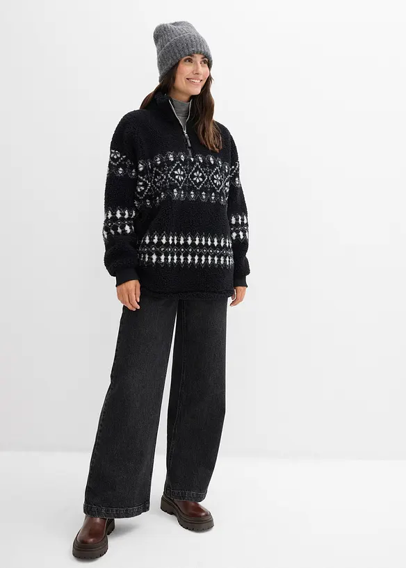 Mikina z medvídkového flísu, bonprix