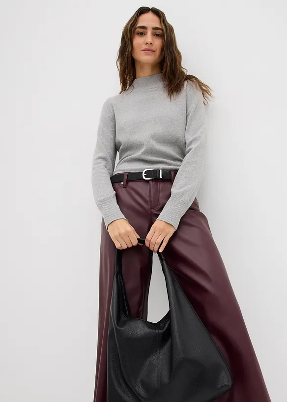 Široké kalhoty z umělé kůže, bonprix