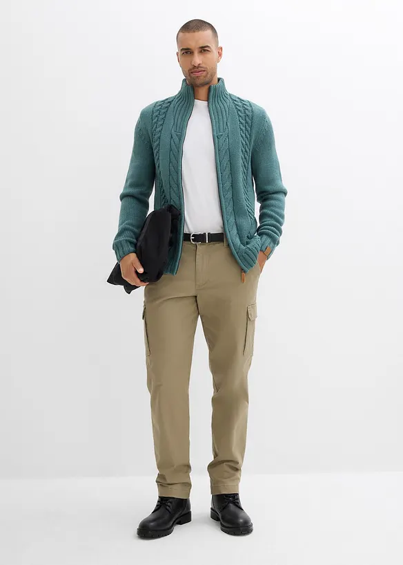 Kabátek z hrubé pleteniny s copánkovým vzorem, bonprix