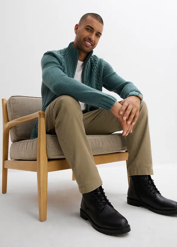 Kabátek z hrubé pleteniny s copánkovým vzorem, bonprix