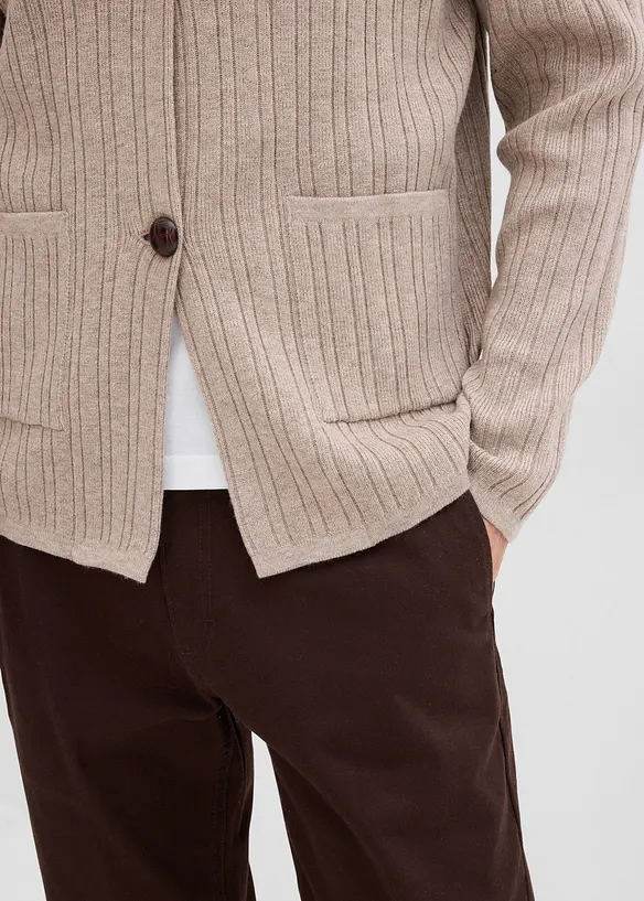 Svetr na zapínání z jemné pleteniny, bonprix