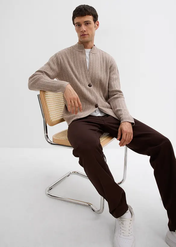 Svetr na zapínání z jemné pleteniny, bonprix