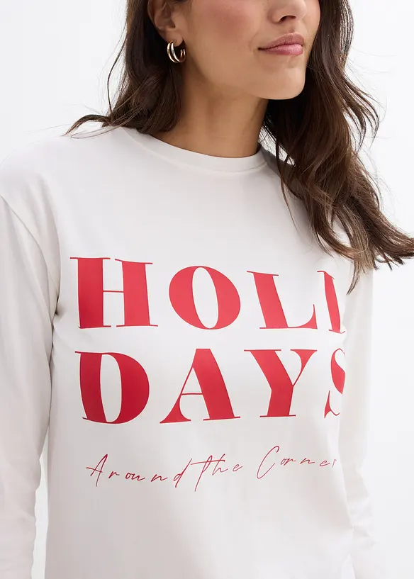 Tričko s dlouhým rukávem, ze směsi s organickou bavlnou, bonprix