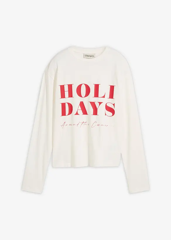 Tričko s dlouhým rukávem, ze směsi s organickou bavlnou, bonprix