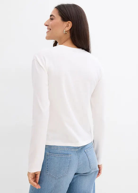 Tričko s dlouhým rukávem, ze směsi s organickou bavlnou, bonprix