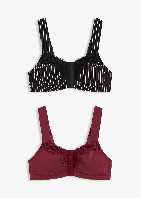 Podprsenka bez kostic, s předním zapínáním (2 ks v balení), bonprix