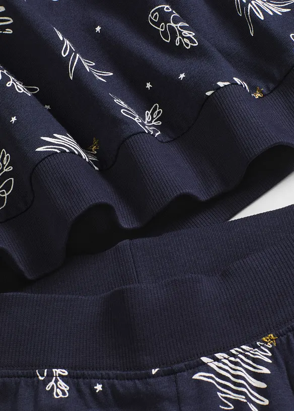 Pyžamo z čisté bavlny, se třpytivým potiskem, bonprix