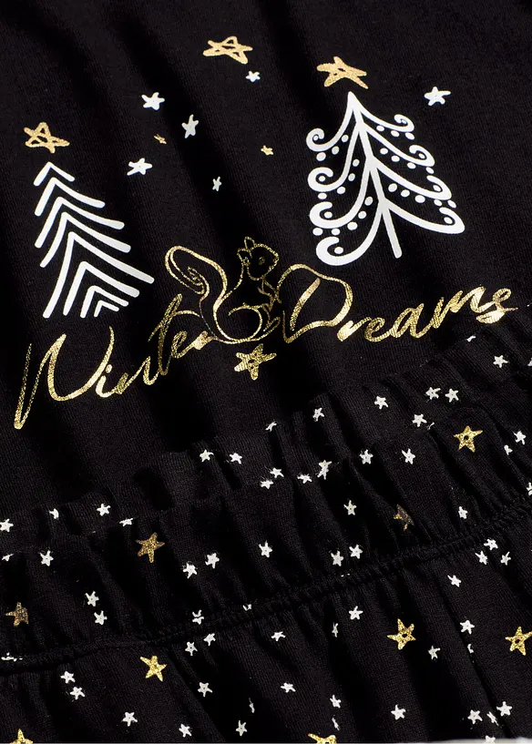 Pyžamo z čisté bavlny, se třpytivým potiskem, bonprix