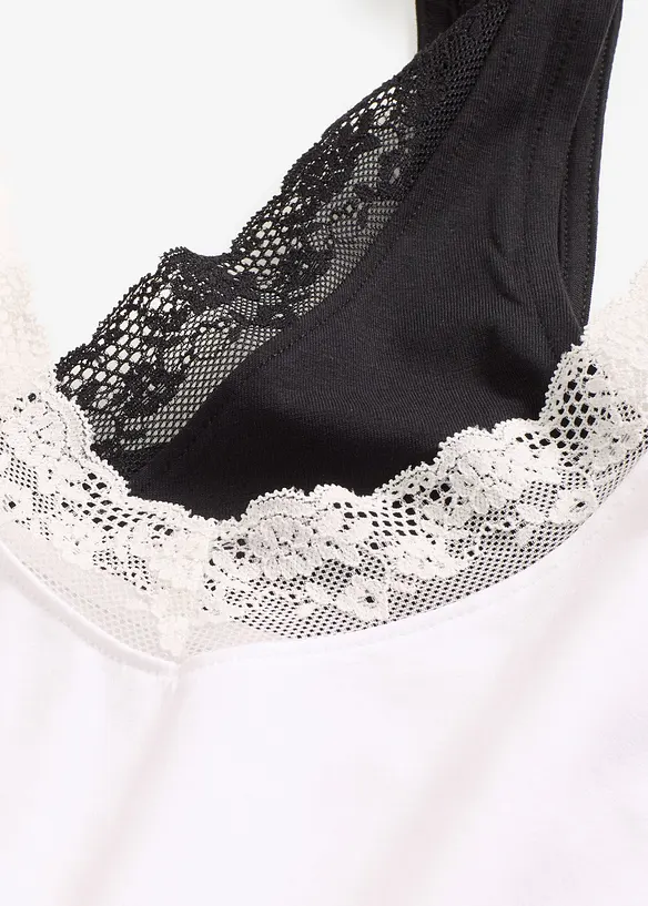 Spodní košilka s organickou bavlnou a krajkou (2 ks v balení), bonprix