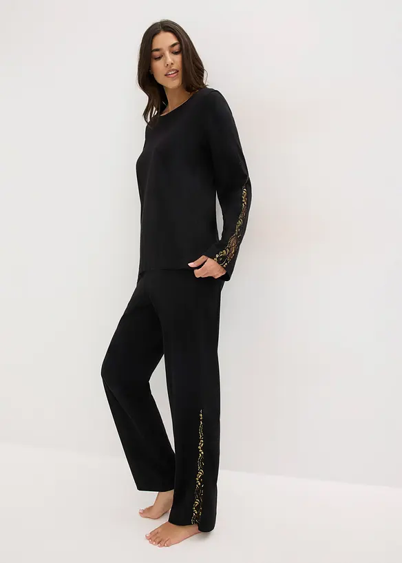 Pyžamo z jemné třpytivé krajky, bonprix