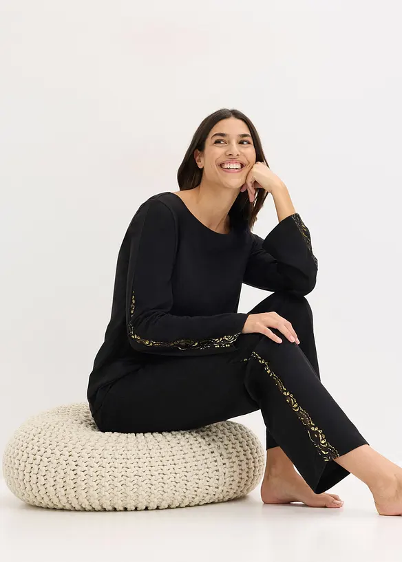 Pyžamo z jemné třpytivé krajky, bonprix