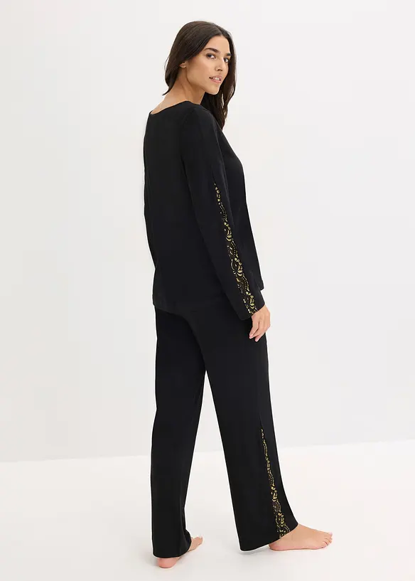 Pyžamo z jemné třpytivé krajky, bonprix