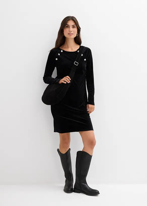 Slavnostní těhotenské a kojicí šaty z měkkého sametu, 2 v 1, bonprix