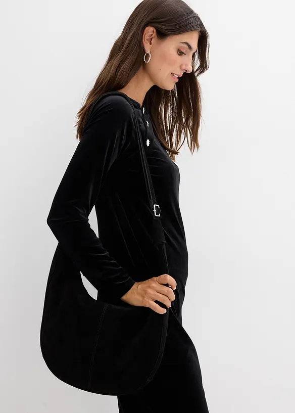 Slavnostní těhotenské a kojicí šaty z měkkého sametu, 2 v 1, bonprix