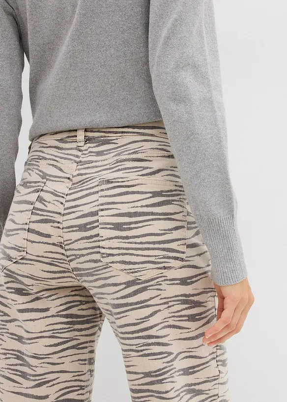 Keprové kalhoty z elastické bavlněné směsi, bonprix