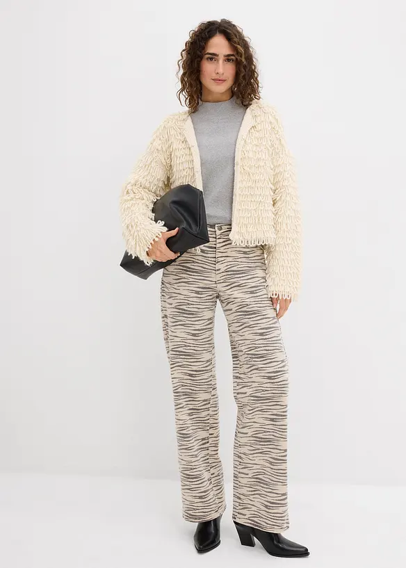 Keprové kalhoty z elastické bavlněné směsi, bonprix