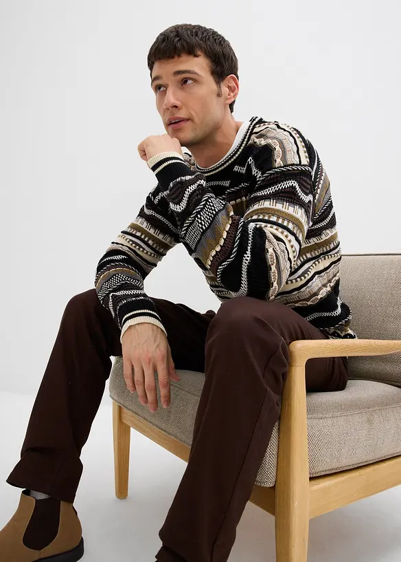 Svetr ze silnější pleteniny z čisté bavlny, bonprix