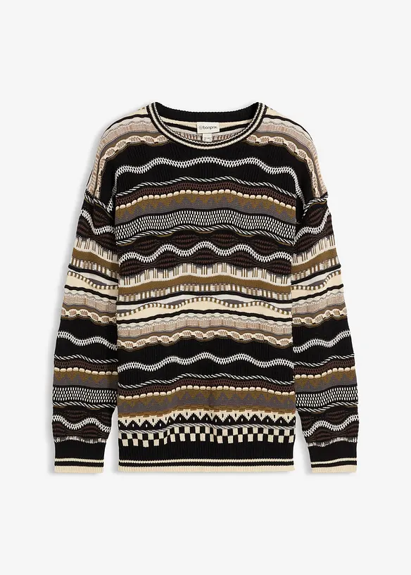 Svetr ze silnější pleteniny z čisté bavlny, bonprix