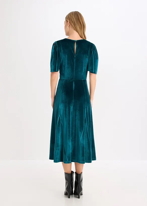 Midi šaty z měkkého sametu, bonprix