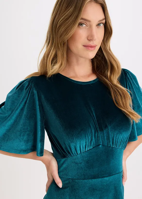 Midi šaty z měkkého sametu, bonprix