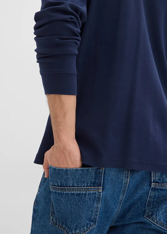 Triko polo s dlouhým rukávem, z čisté organické bavlny, bonprix