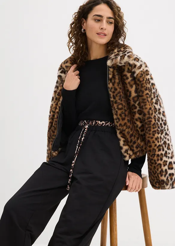 Široké teplákové kalhoty s kontrastním pasem, bonprix