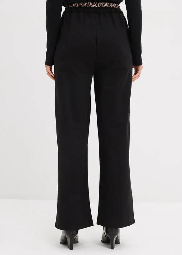 Široké teplákové kalhoty s kontrastním pasem, bonprix