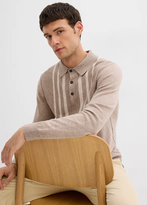 Pólo svetr z jemné pleteniny, Slim Fit, bonprix