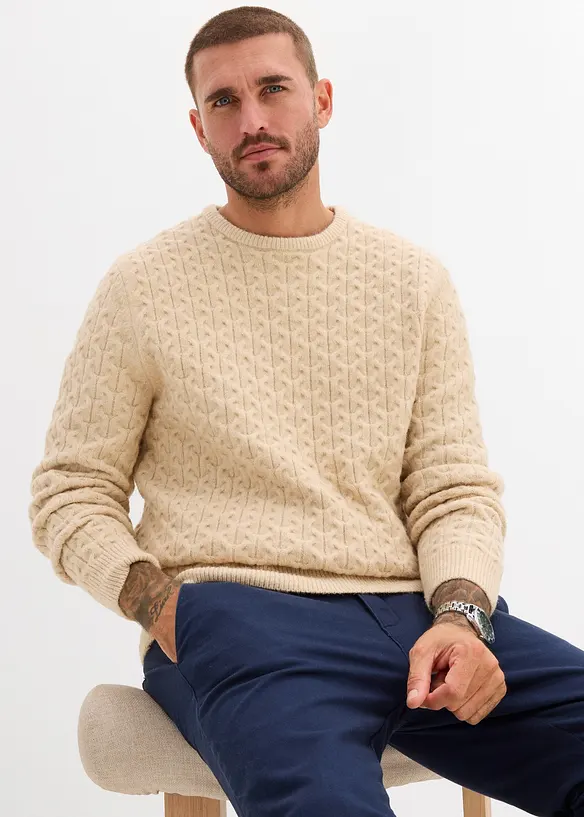 Svetr z jemné pleteniny se strukturovaným vzorem, bonprix