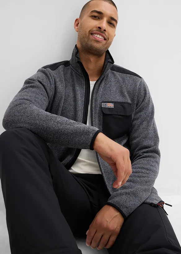 Svetr na zapínání z pleteného flísu, bonprix