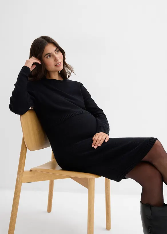 Těhotenská souprava svetru a sukně, z organické bavlny (2dílná souprava), bonprix