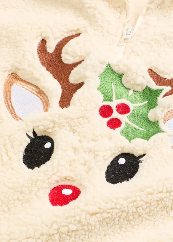 Domácí souprava z medvídkového flísu, s flísovými kalhotami, bonprix