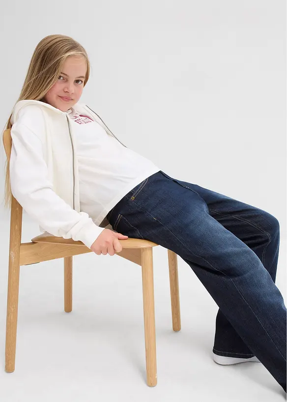 Termo džíny Wide Leg, Mid Waist, s žerzejovou podšívkou, bonprix