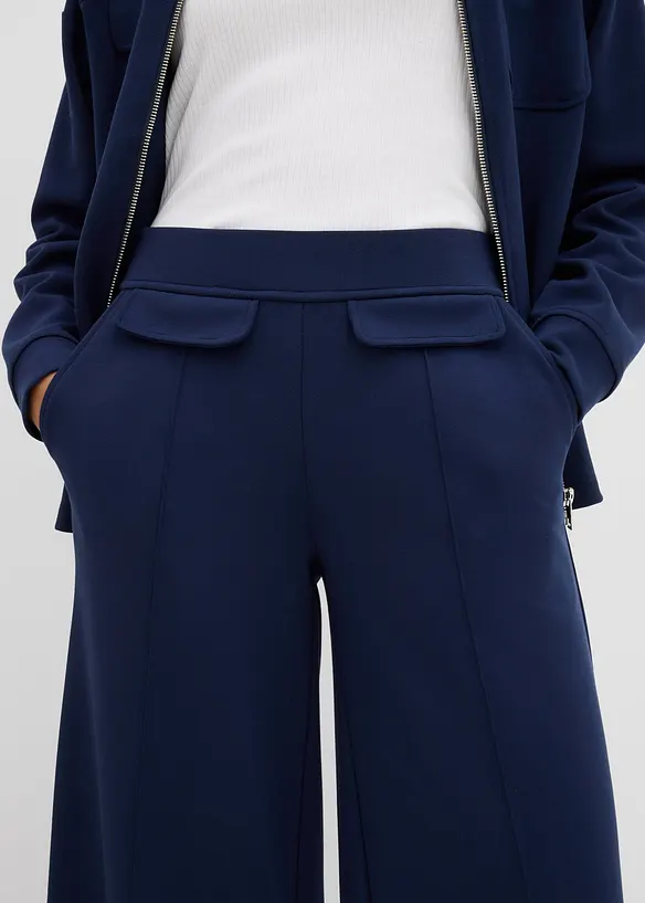 Kalhoty Bootcut, z lehce lesklé viskózové směsi, bonprix