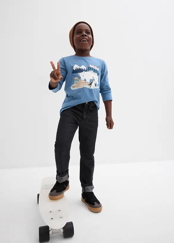 Tričko s dlouhým rukávem a organickou bavlnou (3 ks v balení), bonprix