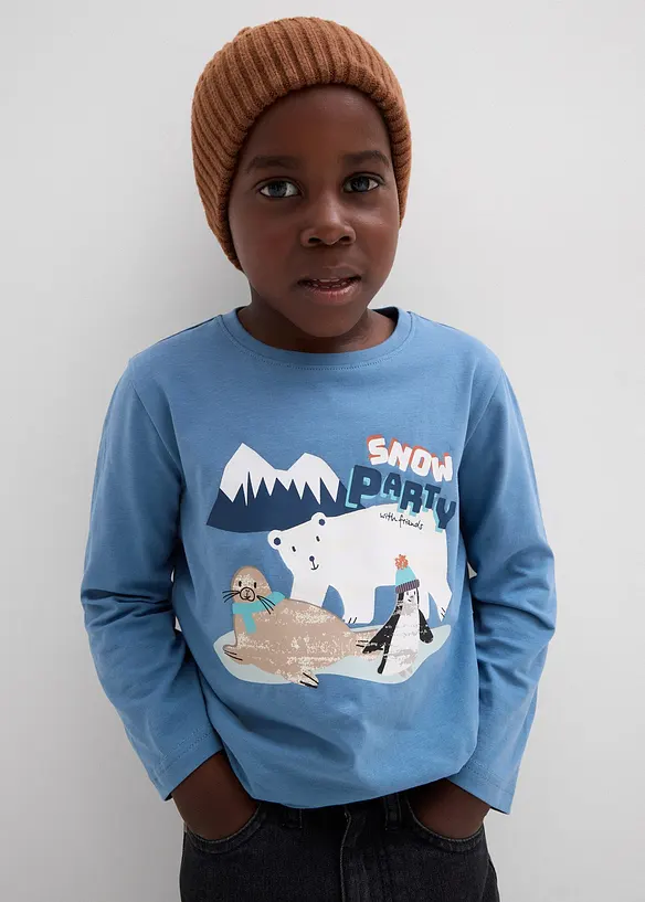 Tričko s dlouhým rukávem a organickou bavlnou (3 ks v balení), bonprix