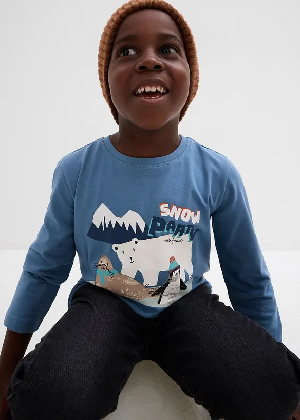 Tričko s dlouhým rukávem a organickou bavlnou (3 ks v balení), bonprix