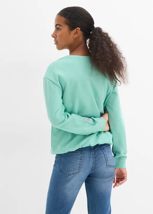 Mikina s balonovým spodním lemem, z čisté organické bavlny, bonprix