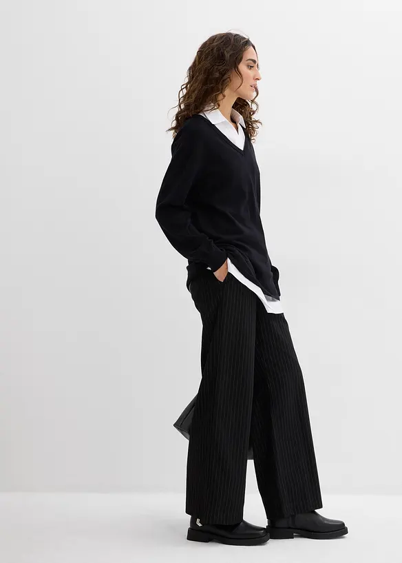 Těhotenská a kojicí souprava tvořená svetrem a halenkou bez rukávů, z organické bavlny, bonprix