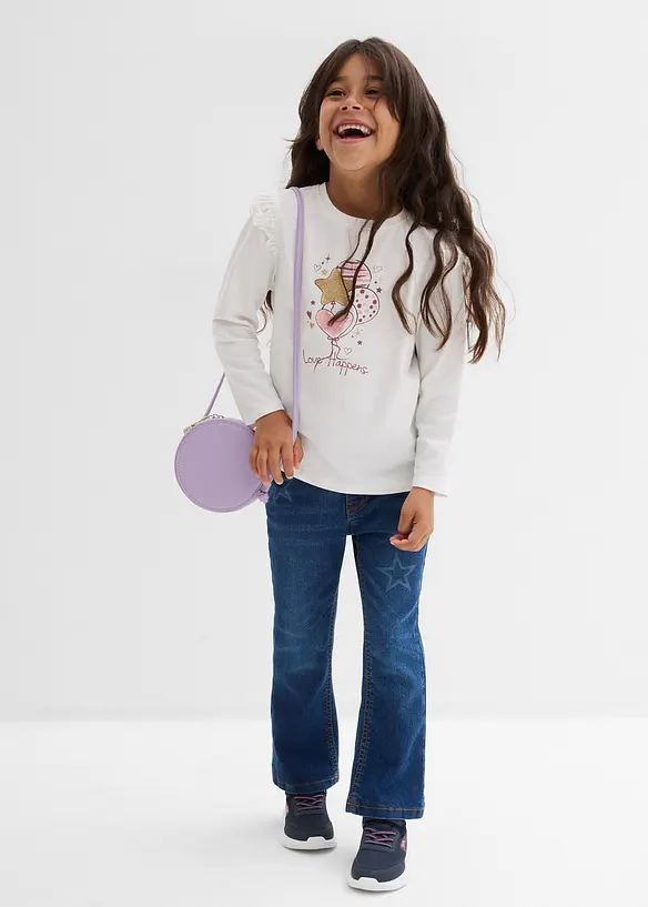 Triko s dlouhým rukávem, z elastické směsi s organickou bavlnou (2 ks v balení), bonprix