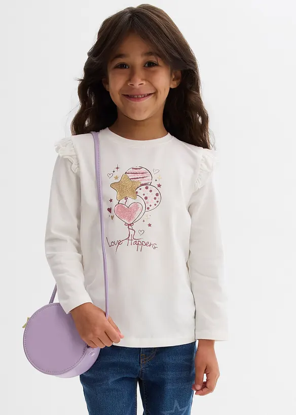 Triko s dlouhým rukávem, z elastické směsi s organickou bavlnou (2 ks v balení), bonprix